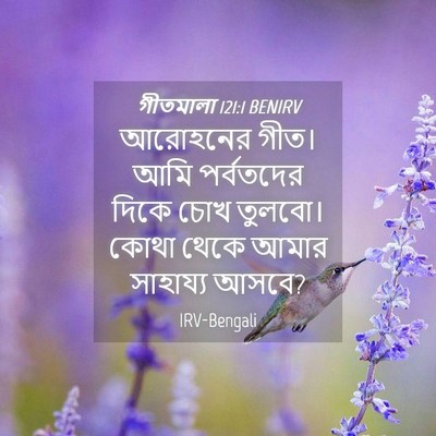 Picture 04 - গীতমালা 121:1 BENIRV - আরোহনের গীত। আমি - Bible Verse Picture