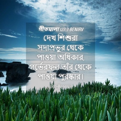 Picture 04 - গীতমালা 127:3 BENIRV - দেখ শিশুরা - Bible Verse Picture