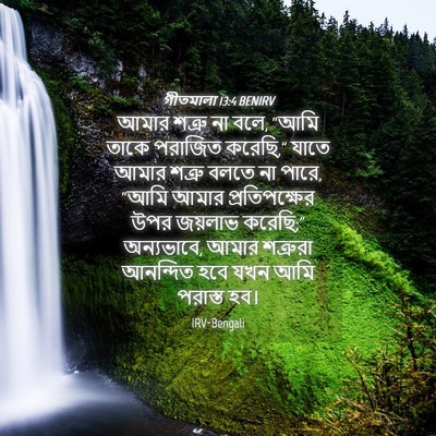 Picture 04 - গীতমালা 13:4 BENIRV - আমার শত্রু না বলে, - Bible Verse Picture