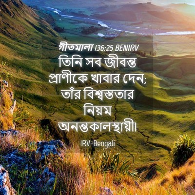 Picture 04 - গীতমালা 136:25 BENIRV - তিনি সব জীবন্ত - Bible Verse Picture