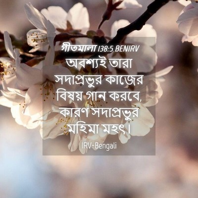 Picture 04 - গীতমালা 138:5 BENIRV - অবশ্যই তারা - Bible Verse Picture