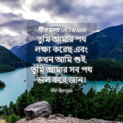 Picture 04 - গীতমালা 139:3 BENIRV - তুমি আমার পথ - Bible Verse Picture