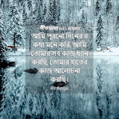 Picture 04 - গীতমালা 143:5 BENIRV - আমি পুরনো দিনের র - Bible Verse Picture