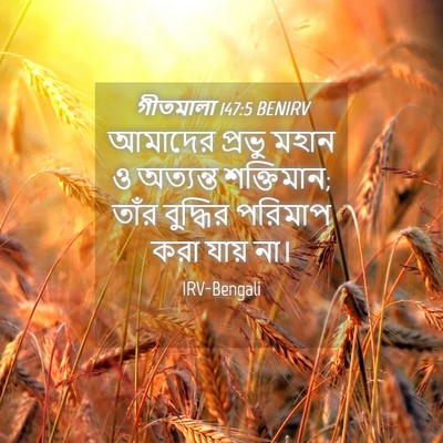Picture 04 - গীতমালা 147:5 BENIRV - আমাদের প্রভু মহান - Bible Verse Picture