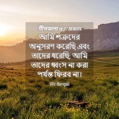 Picture 04 - গীতমালা 18:37 BENIRV - আমি শত্রুদের - Bible Verse Picture