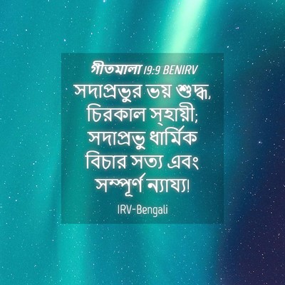 Picture 04 - গীতমালা 19:9 BENIRV - সদাপ্রভুুর ভয় - Bible Verse Picture