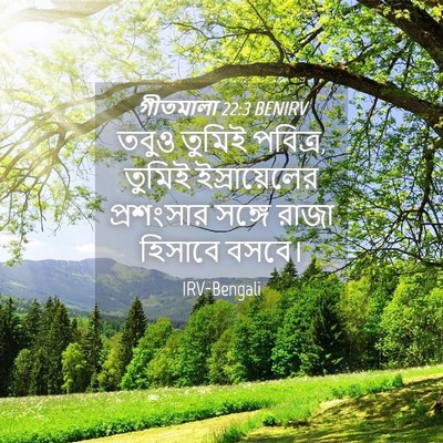 Picture 04 - গীতমালা 22:3 BENIRV - তবুও তুমিই পবিত্র, - Bible Verse Picture