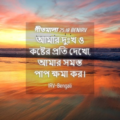 Picture 04 - গীতমালা 25:18 BENIRV - আমার দুঃখ ও কষ্টের - Bible Verse Picture