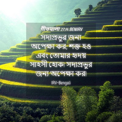 Picture 04 - গীতমালা 27:14 BENIRV - সদাপ্রভুুর জন্য - Bible Verse Picture