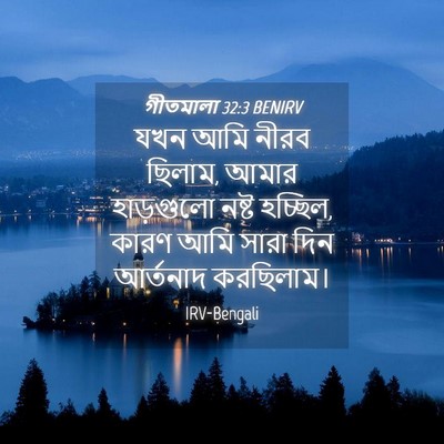 Picture 04 - গীতমালা 32:3 BENIRV - যখন আমি নীরব ছিলাম, - Bible Verse Picture