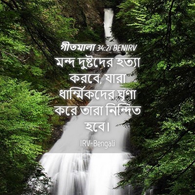 Picture 04 - গীতমালা 34:21 BENIRV - মন্দ দুষ্টদের - Bible Verse Picture