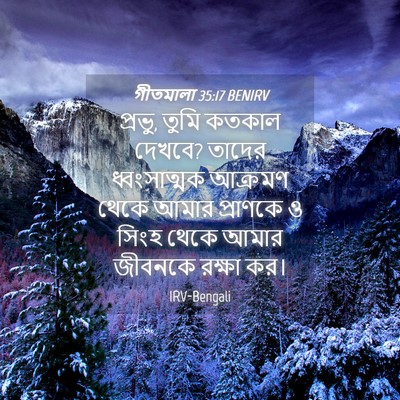 Picture 04 - গীতমালা 35:17 BENIRV - প্রভু, তুমি কতকাল - Bible Verse Picture