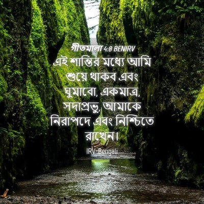 Picture 04 - গীতমালা 4:8 BENIRV - এই শান্তির মধ্যে - Bible Verse Picture