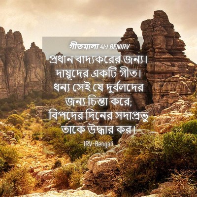 Picture 04 - গীতমালা 41:1 BENIRV - প্রধান বাদ্যকরের - Bible Verse Picture
