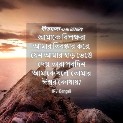 Picture 04 - গীতমালা 42:10 BENIRV - আমাকে বিপক্ষরা - Bible Verse Picture