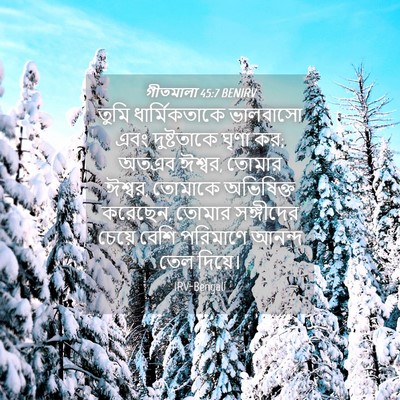 Picture 04 - গীতমালা 45:7 BENIRV - তুমি ধার্মিকতাকে - Bible Verse Picture
