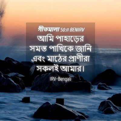 Picture 04 - গীতমালা 50:11 BENIRV - আমি পাহাড়ের - Bible Verse Picture