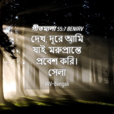Picture 04 - গীতমালা 55:7 BENIRV - দেখ, দূরে আমি যাই, - Bible Verse Picture