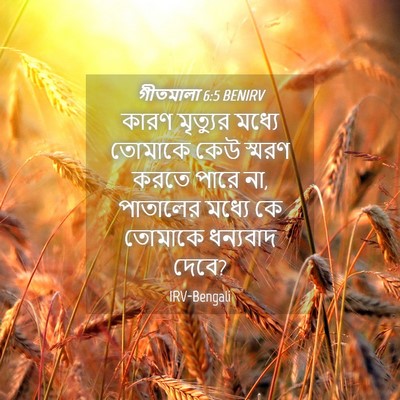 Picture 04 - গীতমালা 6:5 BENIRV - কারণ মৃত্যুর - Bible Verse Picture
