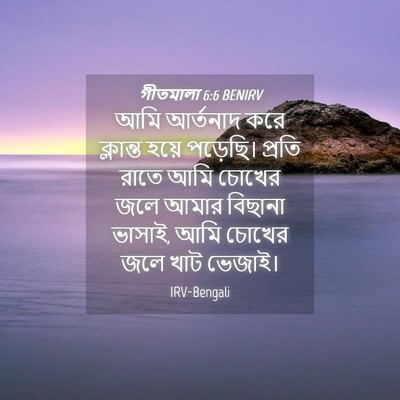 Picture 04 - গীতমালা 6:6 BENIRV - আমি আর্তনাদ করে - Bible Verse Picture