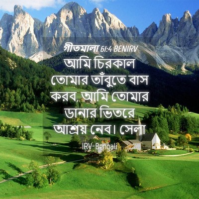 Picture 04 - গীতমালা 61:4 BENIRV - আমি চিরকাল তোমার - Bible Verse Picture