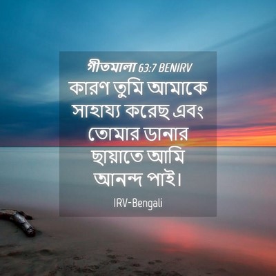 Picture 04 - গীতমালা 63:7 BENIRV - কারণ তুমি আমাকে - Bible Verse Picture