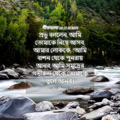 Picture 04 - গীতমালা 68:22 BENIRV - প্রভু বললেন, আমি - Bible Verse Picture