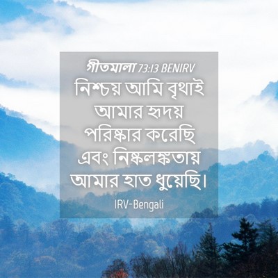 Picture 04 - গীতমালা 73:13 BENIRV - নিশ্চয় আমি বৃথাই - Bible Verse Picture