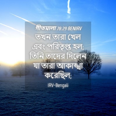 Picture 04 - গীতমালা 78:29 BENIRV - তখন তারা খেল এবং - Bible Verse Picture