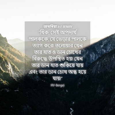Picture 04 - জখৰিয়া 11:17 BENIRV - “ধিক, সেই অপদার্থ - Bible Verse Picture