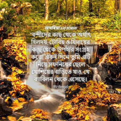 Picture 04 - জখৰিয়া 6:10 BENIRV - “বন্দীদের কাছ - Bible Verse Picture
