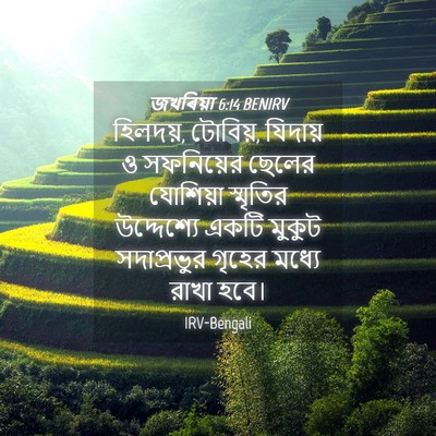 Picture 04 - জখৰিয়া 6:14 BENIRV - হিলদয়, টোবিয়, - Bible Verse Picture