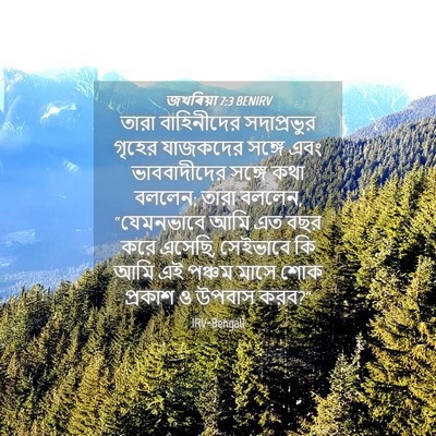 Picture 04 - জখৰিয়া 7:3 BENIRV - তারা বাহিনীদের - Bible Verse Picture