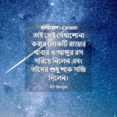 Picture 04 - দানিয়েল 1:16 BENIRV - তাই সেই দেখাশোনা - Bible Verse Picture