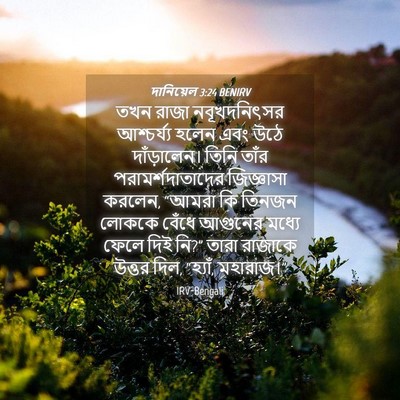 Picture 04 - দানিয়েল 3:24 BENIRV - তখন রাজা - Bible Verse Picture