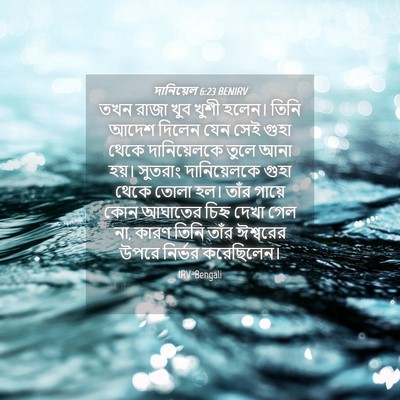 Picture 04 - দানিয়েল 6:23 BENIRV - তখন রাজা খুব খুশী - Bible Verse Picture