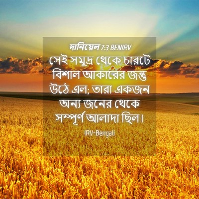 Picture 04 - দানিয়েল 7:3 BENIRV - সেই সমুদ্র থেকে - Bible Verse Picture