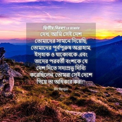 Picture 04 - দ্বিতীয় বিৱৰণ 1:8 BENIRV - দেখ, আমি সেই দেশ - Bible Verse Picture