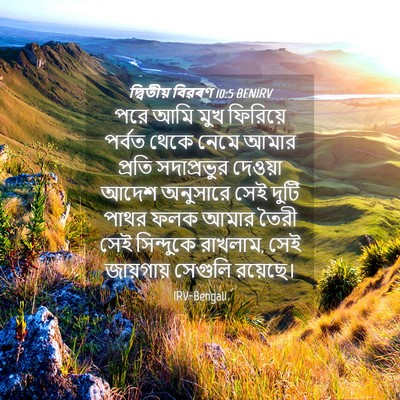 Picture 04 - দ্বিতীয় বিৱৰণ 10:5 BENIRV - পরে আমি মুখ - Bible Verse Picture
