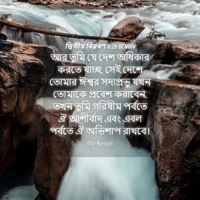 Picture 04 - দ্বিতীয় বিৱৰণ 11:29 BENIRV - আর তুমি যে দেশ - Bible Verse Picture