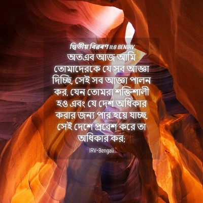 Picture 04 - দ্বিতীয় বিৱৰণ 11:8 BENIRV - অতএব আজ আমি - Bible Verse Picture