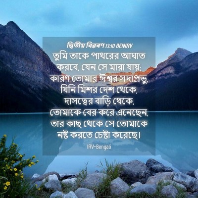 Picture 04 - দ্বিতীয় বিৱৰণ 13:10 BENIRV - তুমি তাকে পাথরের - Bible Verse Picture