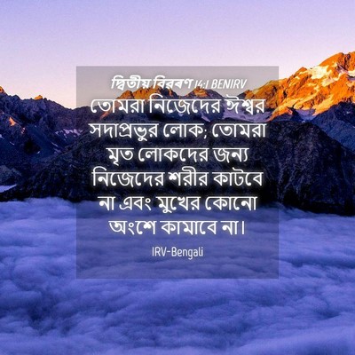 Picture 04 - দ্বিতীয় বিৱৰণ 14:1 BENIRV - তোমরা নিজেদের - Bible Verse Picture