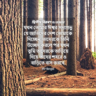 Picture 04 - দ্বিতীয় বিৱৰণ 19:1 BENIRV - যখন তোমার ঈশ্বর - Bible Verse Picture