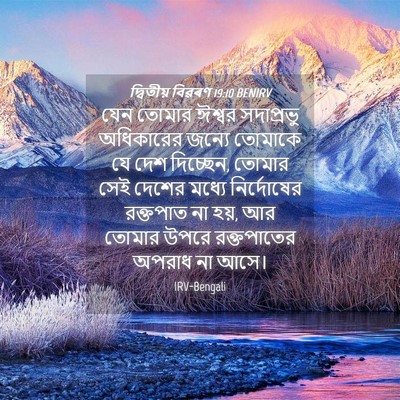Picture 04 - দ্বিতীয় বিৱৰণ 19:10 BENIRV - যেন তোমার ঈশ্বর - Bible Verse Picture