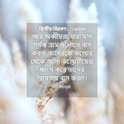 Picture 04 - দ্বিতীয় বিৱৰণ 2:23 BENIRV - আর অব্বীয়রা, যারা - Bible Verse Picture