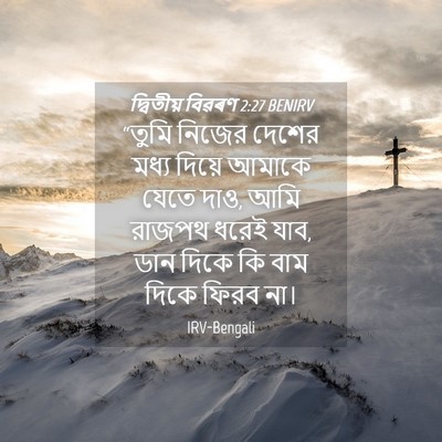 Picture 04 - দ্বিতীয় বিৱৰণ 2:27 BENIRV - “তুমি নিজের দেশের - Bible Verse Picture