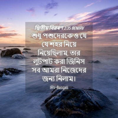 Picture 04 - দ্বিতীয় বিৱৰণ 2:35 BENIRV - শুধু পশুদেরকে ও যে - Bible Verse Picture