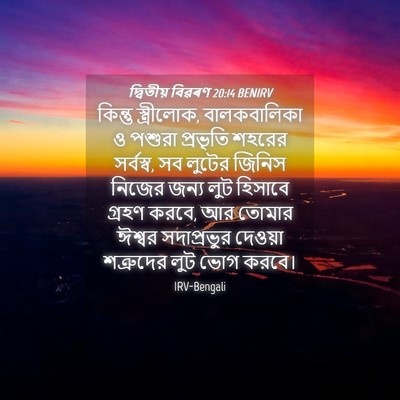 Picture 04 - দ্বিতীয় বিৱৰণ 20:14 BENIRV - কিন্তু স্ত্রীলোক, - Bible Verse Picture