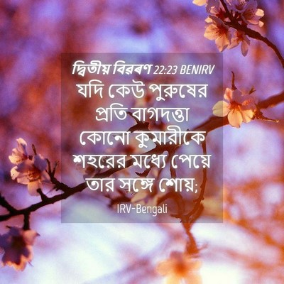 Picture 04 - দ্বিতীয় বিৱৰণ 22:23 BENIRV - যদি কেউ পুরুষের - Bible Verse Picture